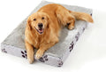 Waterproof Orthopedic Dog Bed for Extra Large Dogs 41x27x4 Inch - Egg Crate Foam Pet Crate Bed with Removable Washable Cover, Plush Top Anti-Slip Bed Mat, Light Grey