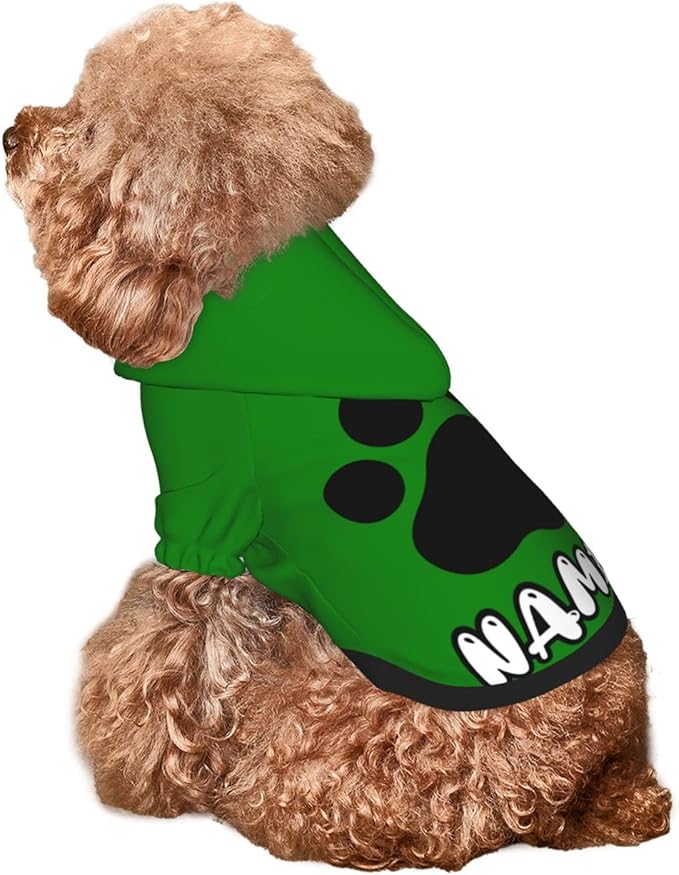 Custom Dog Hoodie Soft & Warm Design Your Own Personalized Photo Text Logo Name Dog Clothes for Puppy Sweatshirt Hooded for Small Medium Large Dogs Girl/Boy Cats Green