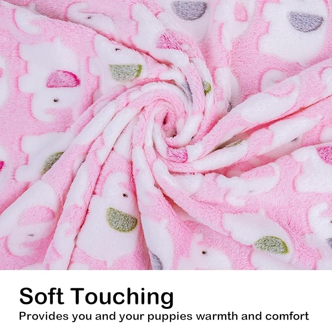 Dono 1 Pack 6 Dog Blankets, Soft Fluffy Fleece Pet Blanket Warm Sleep Mat Paw Print Design Puppy Kitten Throw Blankets Doggy Blanket for Dogs