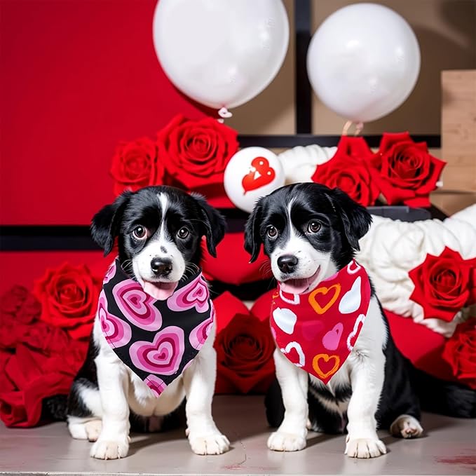 30 Pack Valentines Day Dog Bandanas Bulk for Small Dogs Kittens Breed 18 Inch Adjustable Valentine's Day Dog Bandanas XS Scarves Party Grooming S