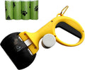 Pet Poop Scooper for Dogs and Cats, Kid-Friendly, Portable & Easy Clean Dog Waste Tool, Hands-Free Bag Attachment for Walks, Indoor, Travel & Outdoor Use, One-Hand Operation (5 Rolls Trash Bags)