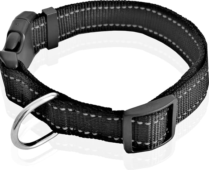 Adjustable Nylon Dog Collar, Reflective Collar 1 Inch 3/4 Inch 5/8 Inch Wide, for Large Medium Small Dogs