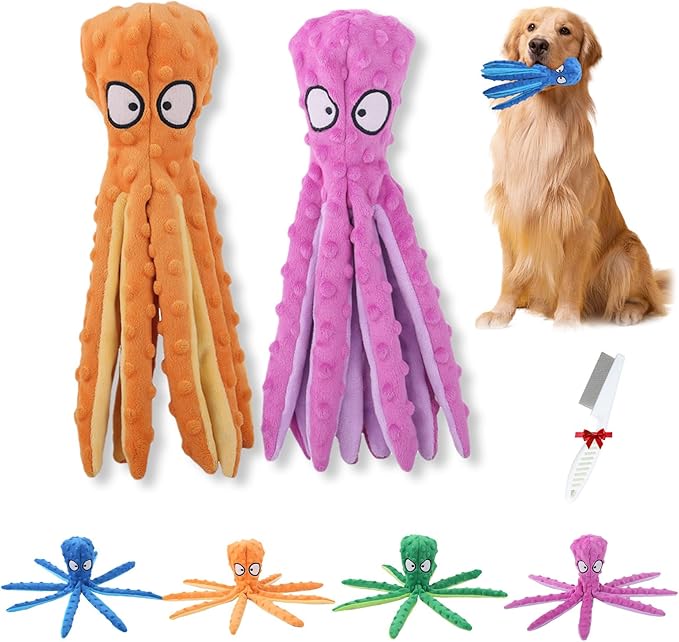 2025 New Upgrade Interactive Chew Pet Toy No Stuffing Bite-Resistant Squeaky Perfect for Puppies, Small and Medium Dogs (2pcs E)
