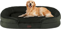 Dwanton Orthopedic Dog Bed for Large Dogs with Gel Memory Foam, Waterproof Dog Sofa, Washable Pet Bed with Four Sided Bolster Cushion, Removable Cover & Non-Slip Bottom, 42", Green