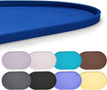 Hubulk 100% Waterproof Silicone Pet Feeding Mat with Raised Edge for Food and Water, Dog Bowl Mats, Cat Bowls Placemat with High Lip Protects Floor for Cats and Dogs (Navy Blue, 24" L x 16" W)