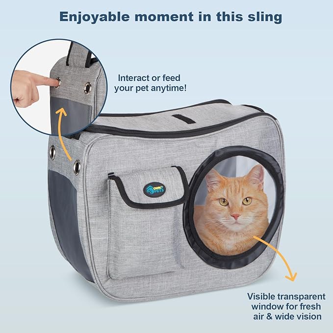 OWNPETS Pet Sling Carrier, Pet Airline Carrier Travel Bag, Fit 10~13lb Small Dogs, Comfortable, Adjustable, Perfect for Airline, Travelling, Daily Walk, Outdoor Activity and Weekend Adventure