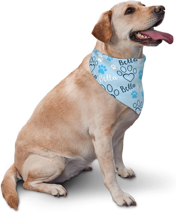 Custom Pet Scarf Personalized Dog Bandana with Name Personalized Add Your Text Bibs Triangle Head Scarfs Gift for Small Medium Large Dogs Cats Baby Puppy Pets Accessories