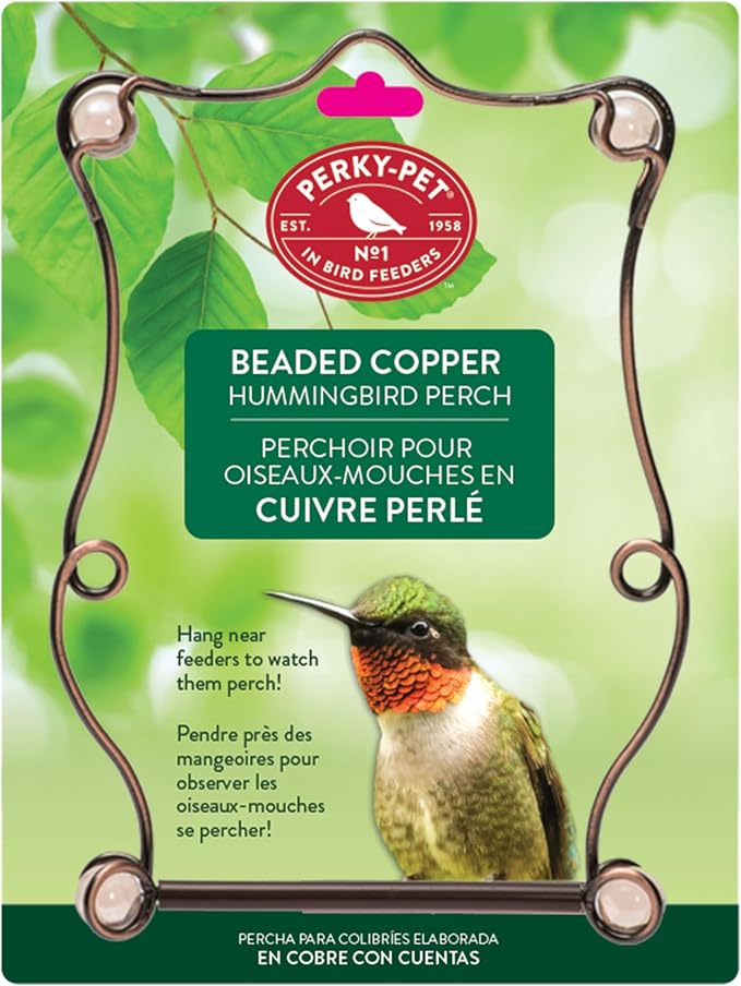 Perky-Pet Copper Beaded Hummingbird Swing - Rust Resistant Finish - Humming Bird Swing for Outdoors - Attract Perching Birds - 90, Copper, Rose Beads