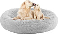 Nisrada Dog Bed for Medium Large Dogs, 36 inch Calming Dogs Bed, Washable-Round Cozy Soft Pet Bed for Puppy and Kitten with Slip-Resistant Bottom