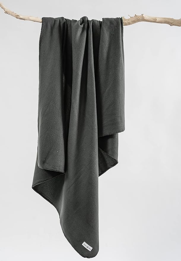 Fleece Throw Blanket Set Bulk for Travel Kids Outdoor Wedding Pet (Black Grey, Pack of 6 50x60 Inches)