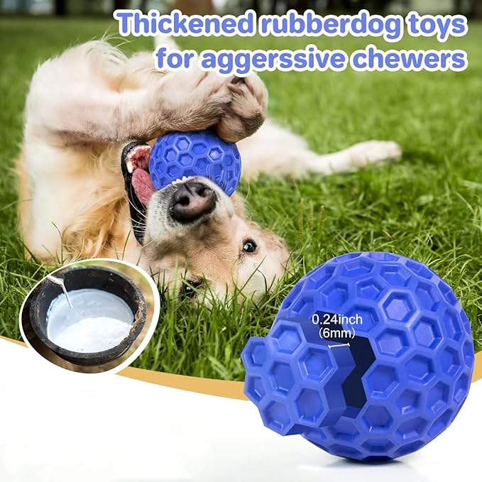 Tough Squeaky Dog Balls Puppy Toys, Interactive Dog Toys for Small Dogs, Puppy Chew Toys for Teething and Relax, Dogs Chew Toy Small Balls Dog Toys for Small Breed, Outdoor Dog Toy for Dogs