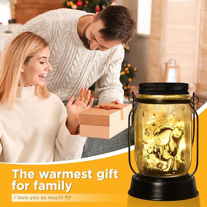 Great Pyrenees Gifts for Women/Men Great Pyrenees Dog Solar Lanterns Mom Birthday Dog Lovers Lantern Pet loss Pet Memorial Lights Solar Garden Decoration for Yard, Patio,Backyard,Porch Torches Light
