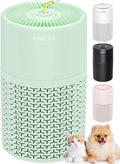 AIRROMI Pets Air Purifier for Home Allergies,Up to 660 ft². HEPA Deodorizing Activated Carbon Filter,With Fragrance Sponge for Better Sleep,Night Light,Pet Dander,Smoke,Odors,Air Cleaner A2002 Green