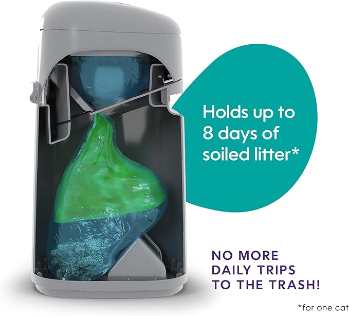 Litter Genie Easy Roll Cat Litter Disposal Pail | Odour Control, Refill Bags & Scoop