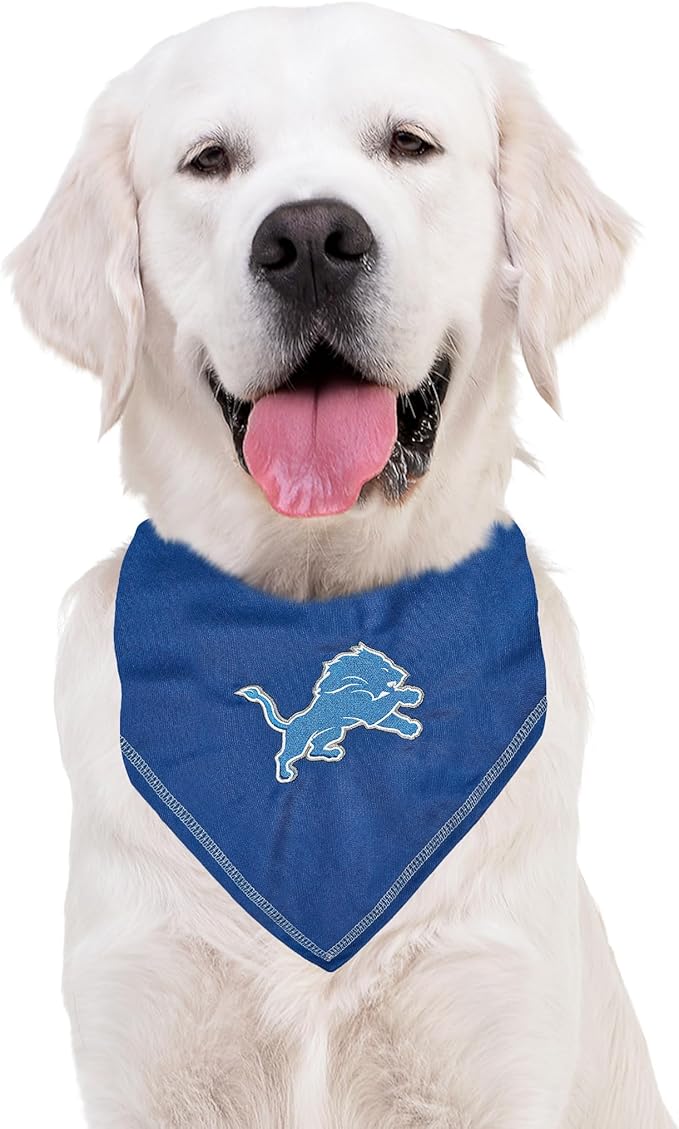 Pets First NFL Detroit Lions TIE Bandana, Small/Medium. Dog Bandana Scarf Bib for Pet Cat Dog. The Ultimate Game-Day, Party Bandana