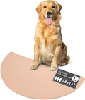 Should We Go - Waterproof Silicone Pet Food Mat - Non-Slip, Spill-Proof Feeding Mat for Floors, Raised Edge Design, Easy-to-Clean, Rubber Pad for Dog & Cat Bowls, 28" Across x 14" Deep, Large-Blush