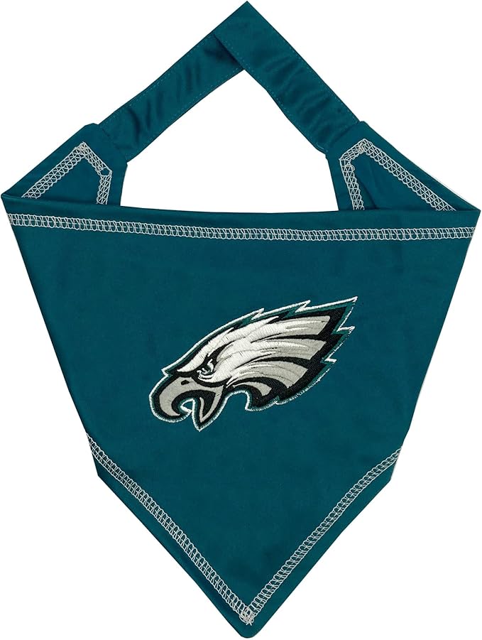 Pets First NFL Philadelphia Eagles TIE Bandana, Small/Medium. Dog Bandana Scarf Bib for Pet Cat Dog. The Ultimate Game-Day, Party Bandana (PHL-3550-S-M)