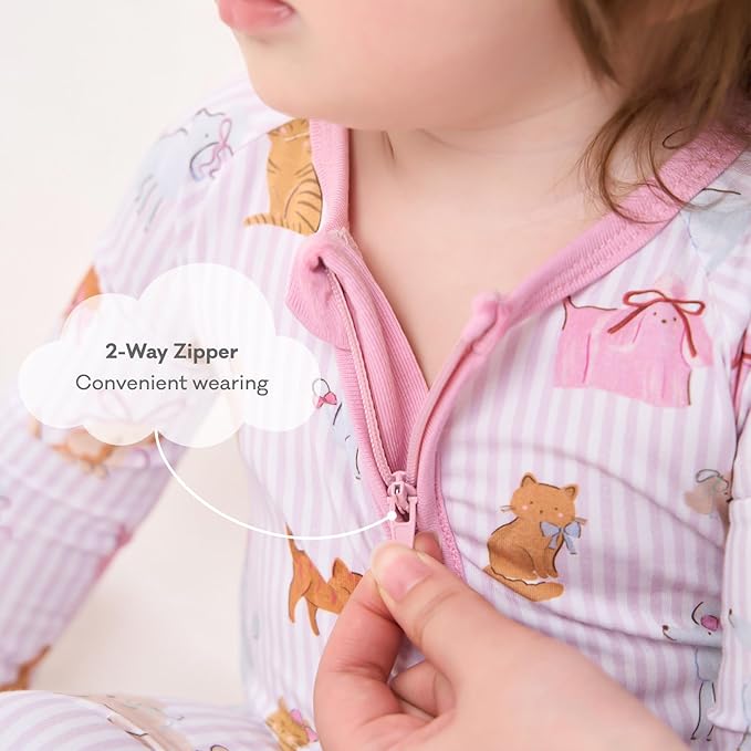 pureborn Baby Infant Boys Girls Sleeper Snug Fit Viscose from Bamboo Pajamas Zipper Pjs 0-24 Months