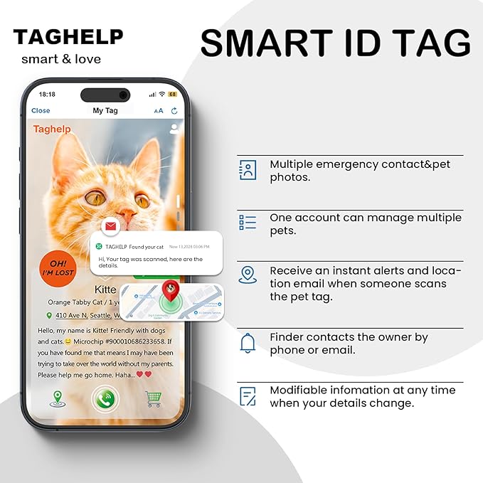 Stars and Moon AirTag Collar with AirTag Holder & Bell,Air Tag Cat Collar for Apple. Solid & Safe, Pet Collar, Breakaway Cat Collar,Smart QR Code Cat ID Tags - Pet Online Profile(Pink)