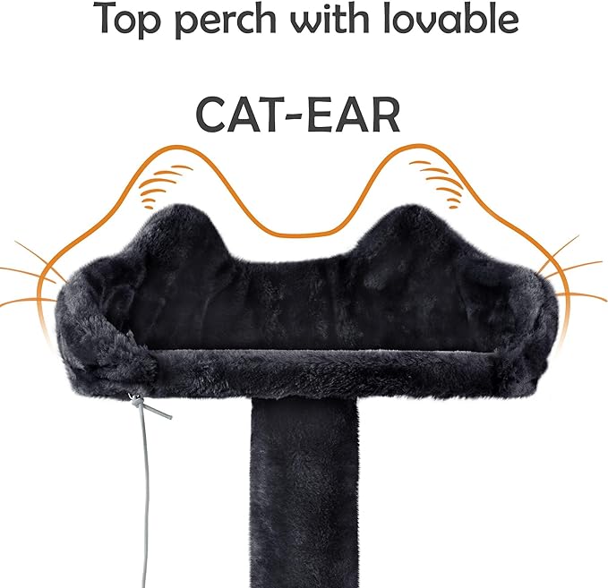 Yaheetech 62in Cat Tree Cat Tower for Indoor Kitten, Pet Furniture w/Double Condo, Scratching Posts, Multiple Platforms and Balls for Kittens, Black