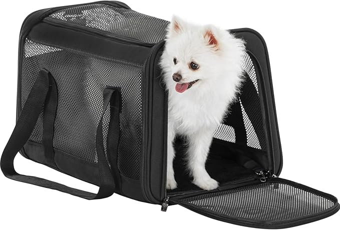 19 x 12 x 12 Large Cat Car Carrier – Roomy Escape-Proof Cat Car Seat for Safe Driving, Lockable Zippers & Safety Tether, Soft-Sided Travel Carrier for Road Trips & Vet Visits