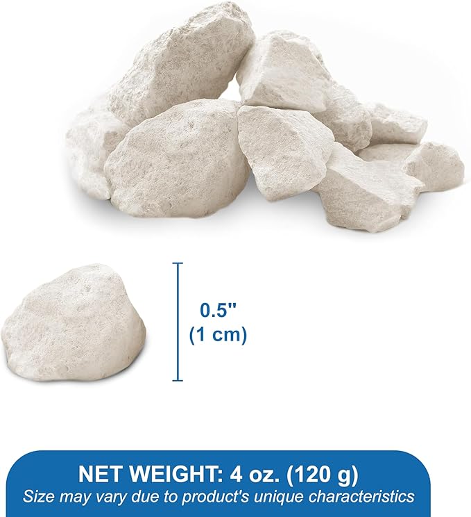 SunGrow Shrimp Rocks for Aquarium, 4-oz. Calcium Stones for Freshwater Aquarium Calcium Rocks for Snails, Recreate Shrimp Habitat, Feeder Discs for Crabs & Crayfish, Snail Tank Accessories