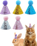 PET SHOW 5 Pack Mini Small Dog Hats Puppy Birthday Party Hats Cats Adjustable Holiday Hats Headband Kitten Hats Pet Grooming Costume Accessories