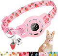 BINGPET AirTag Cat Collar with Bells, Upgraded Safety Elastic Cat Collar with Airtag Cat Collar Holder, Anti-Lost Cat Collars for Girl Boy Cats, Anti-Suffocation Kitty Puppy Collars