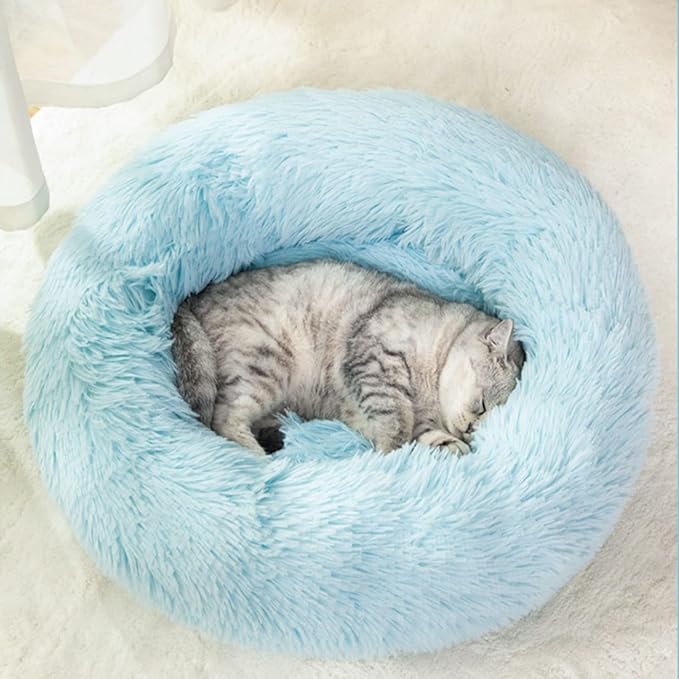 Cat Beds for Indoor Cats,24 Inch Dog Bed for Small Melium Large Dogs, Washable-Round Pet Bed for Puppy and Kitten with Slip-Resistant Bottom