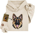 GODLOVER Custom Embroidered Dog Mom Sweatshirt and Hoodie, Line Art Dog Cat Image, Personalized Portrait Shirt, Custom Dogs Name On Sleeve, Dogs Mom Sweatshirts, Pet Lover Gifts, Sweatshirts For Women