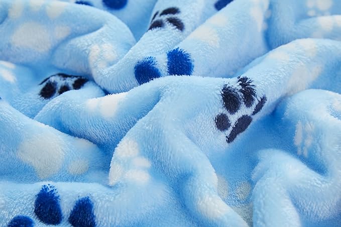 Allisandro Luxurious Dog Blanket, Extra Softness 350 GSM Flannel Fleece Pet Throw for Small Medium and Large Dogs Puppies and Cats, Blue, 80 × 64 Inches