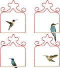 Hummingbird Swings 4 Pack, Rust Resistant Metal Frame, Red Hummingbird Perches with Wooden Dowel,Perfect for Hanging Outdoor Trunk Lawn Patio Garden Yard Porch