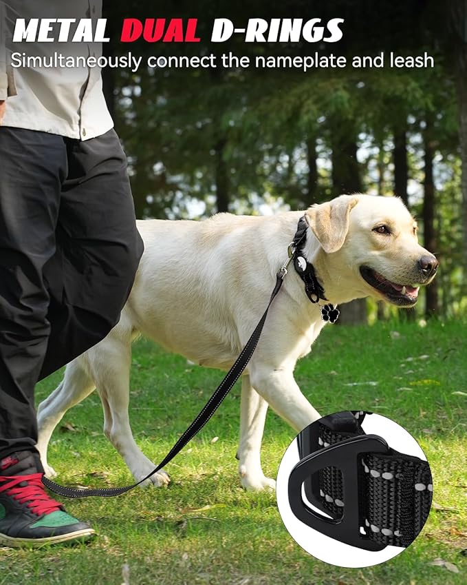 Joytale Airtag Dog Collar, Reflective Pet Collar with Waterproof AirTag Holder, Dual D-Rings, Soft Padded Adjustable for Extra Small and Puppy Dogs, Black, XS