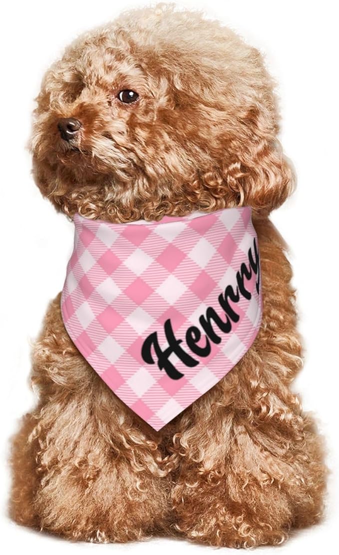 Custom Pet Scarf Personalized Dog Bandana with Name Personalized Add Your Text Bibs Triangle Head Scarfs Gift for Small Medium Large Dogs Cats Baby Puppy Pets Accessories