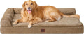 EHEYCIGA Extra Large Dog Bed Othorpedic, Memory Foam XL Dog Bed with Washable Removable Cover, Waterproof Pet Sofa Couch XLarge Size Dogs with Nonskid Bottom, 44x32x6.5, Camel