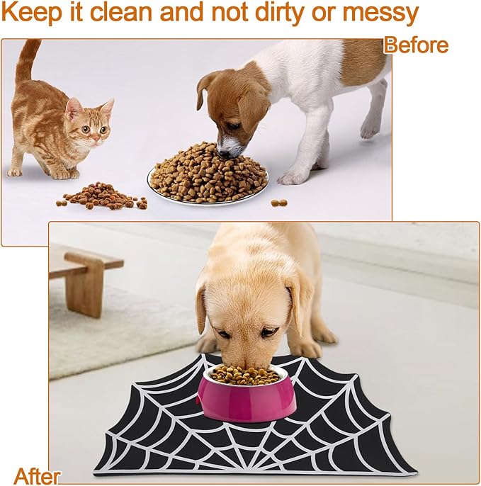 Halloween Pet Mat for Food and Water, Pet Feeding Mat for Dog Cat Bowl Absorbent Anti-Stain Non-Slip Quick Dry Easy Clean Floor Placemat, Pets Accessories Indoor (20 * 31.5 in)