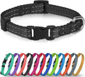 Joytale Small Dog Collar, Reflective and Adjustable Nylon Collar with Quick-Release Buckle, Lightweight No-Choke Design for Puppy and Extra Small Dogs, Black, XS