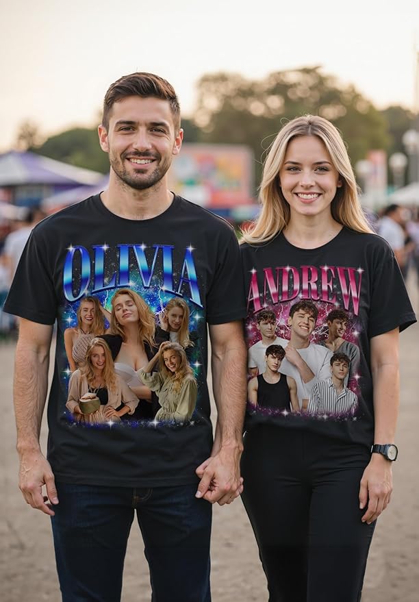 Custom Bootleg Rap Shirt with Photo Text, Vintage Custom Picture Shirt for Girlfriend, Boyfriend, Dad, Mom, Pet Lover Friend