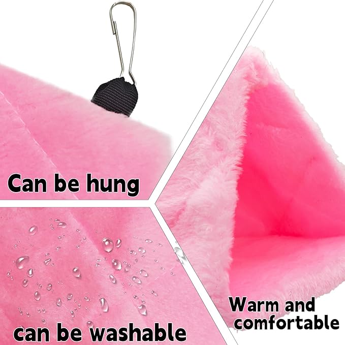 2Pcs Bird Tent Plush Hammock Hanging Warm nest 6.3''X5.1''X4.7'' Cage Parrot Snuggle Sleeping Bed hut Hideout Cave for Eclectus Parakeet Cockatoo Cockatiels Conure Lovebird