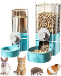 GPY Automatic Hanging Gravity Pet Feeder and Water Dispenser Set ，Automatic Rabbit Feeder and Dog Water Dispenser for Dogs Cats Pets Animals Large Capacity (Blue Water Feeder&Food Feeder) (Blue)