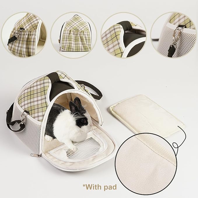 ABLAZEZAI Guinea Pig Carrier, Small Animal Travel Bag, Breathable Outdoor Portable Pouch for Chinchilla Hamster Bird Bunny Hedgehog Sugar Glider Gerbil Snake (Black)