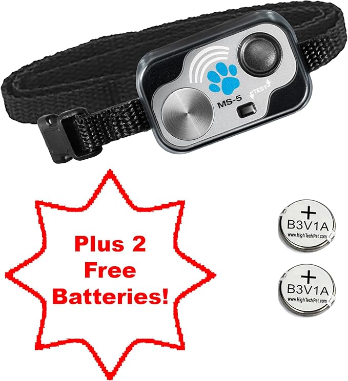 MS-5 Automatic Pet Door Collar, Genuine High Tech Pet Brand Dog Collar for Power Pet Doors, Water Resistant, 2 Batteries Included