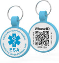ESA Dog Tag, QR Code Dog Tag, Modifiable Free Pet Online Profile, Scannable QR Code, Scan QR Send Instant Location Alert Email, Silicone Lightweight ID Tag for Dog and Cat (Blue, Small)