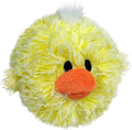 Pet Lou DOG'Z 4 Inch EZ Squeaky Chick Dog Plush Toy, Stuffing-Free Soft Plush, Durable Bouncy Squeaker Ball, Floats in Water, for Small & Medium Dogs, Yellow