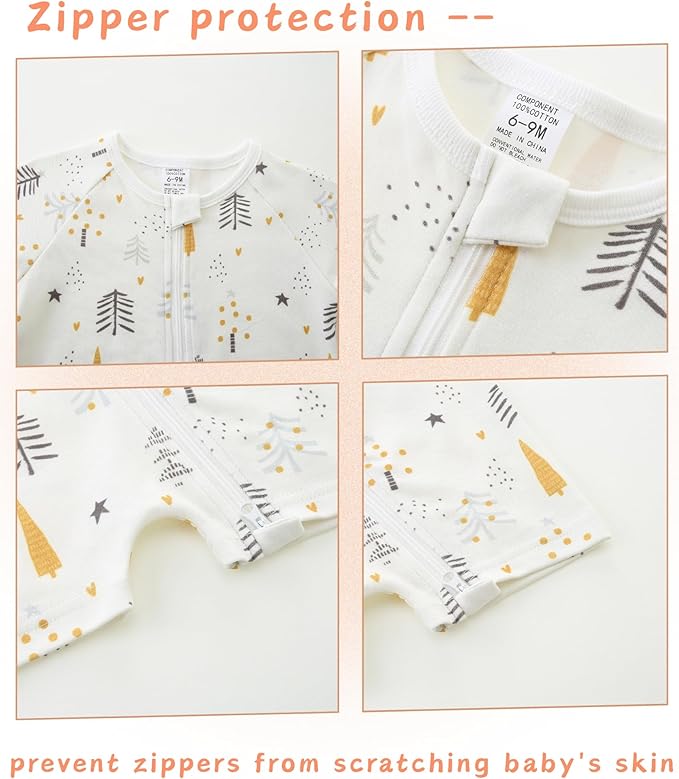 Unisex Summer Trendy 2-Pack Rompers Short Sleeve Zipped Bodysuit Infant Cotton Outfits