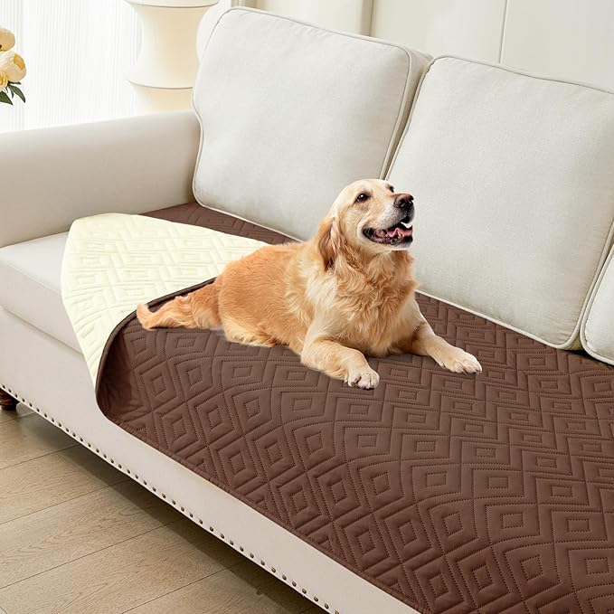 hyha Waterproof Dog Blanket, Soft Dog Bed Cover Pet Blankets, Waterproof Sofa Couch Cover for Dogs Washable, Reversible Pet Couch Covers for Sofa Furniture (30x70 Inch, Brown/Beige)
