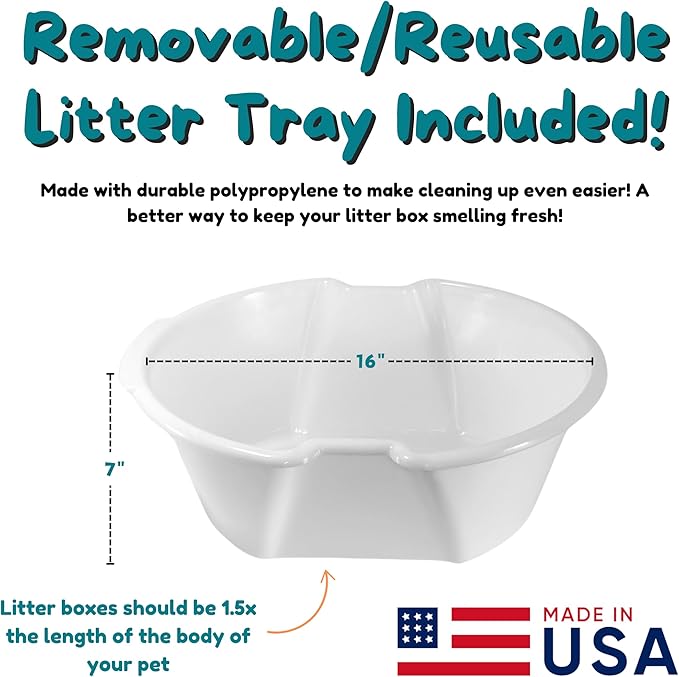 Good Pet Stuff Hidden Litter Box Planter, Decorative Cat Litter Enclosure with Carbon Filter, Artificial Plant, Easy Clean, Indoor Design, Original Round Style, Essentials Kit, Seagrass Green