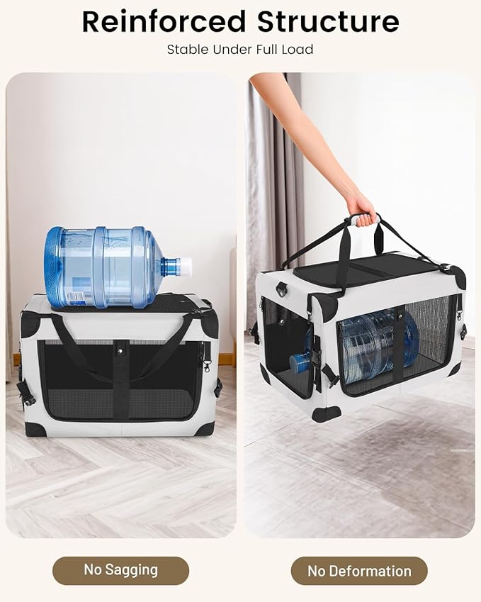 Extra Large Cat Carrier for 2 Cats with Divider, Double Soft-Sided Pet Carrier for Small Dogs, Puppies & Rabbits, Collapsible Travel Carrier with Removable Cozy Pad & Storage Pockets
