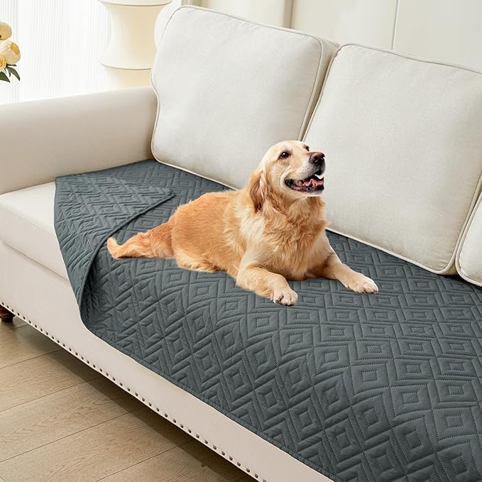 hyha Waterproof Dog Blanket, Soft Dog Bed Cover Pet Blankets, Waterproof Sofa Couch Cover for Dogs Washable, Reversible Pet Couch Covers for Sofa Furniture (30x70 Inch, Dark Grey/Dark Grey)