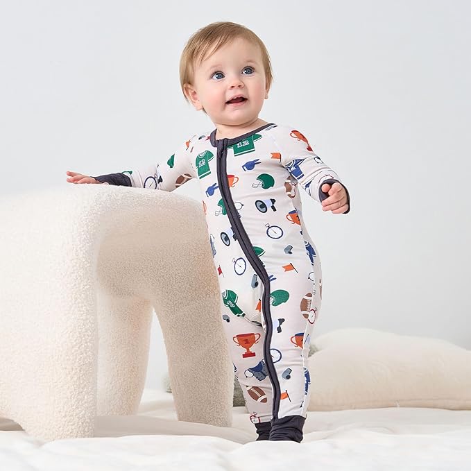 pureborn Baby Infant Boys Girls Sleeper Snug Fit Viscose from Bamboo Pajamas Zipper Pjs 0-24 Months